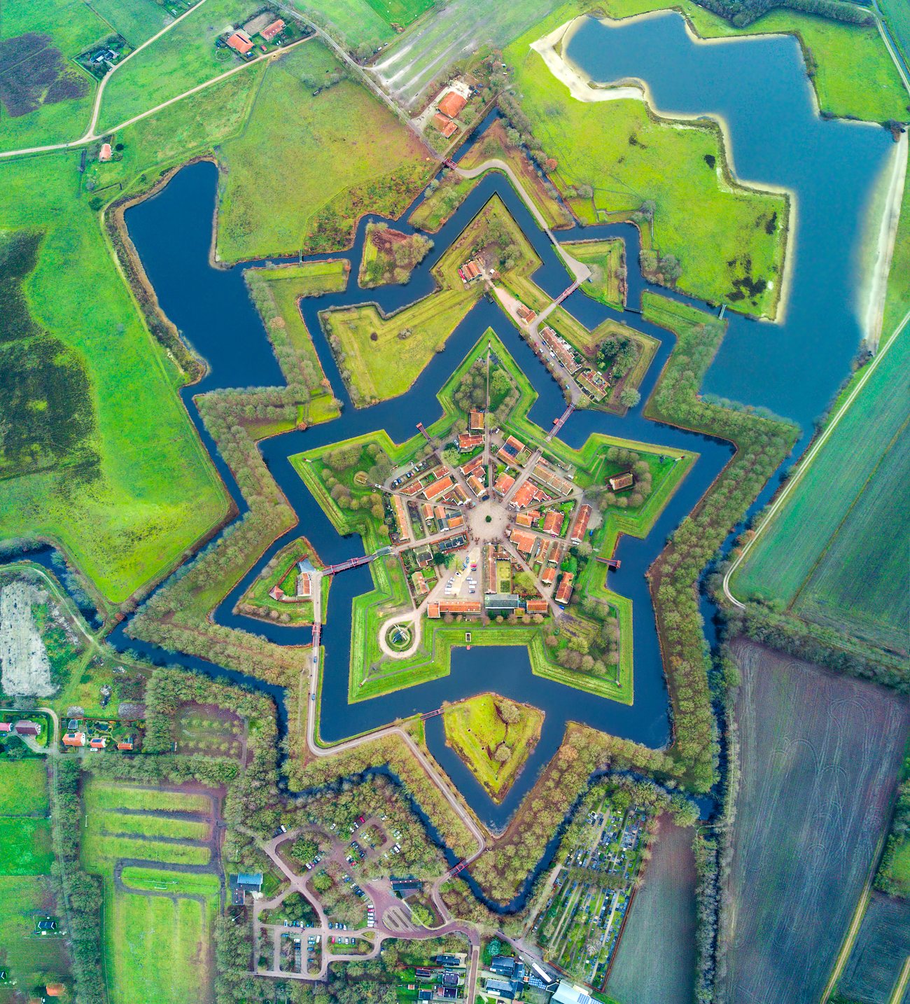 Fort Bourtange, Netherlands, from directly above