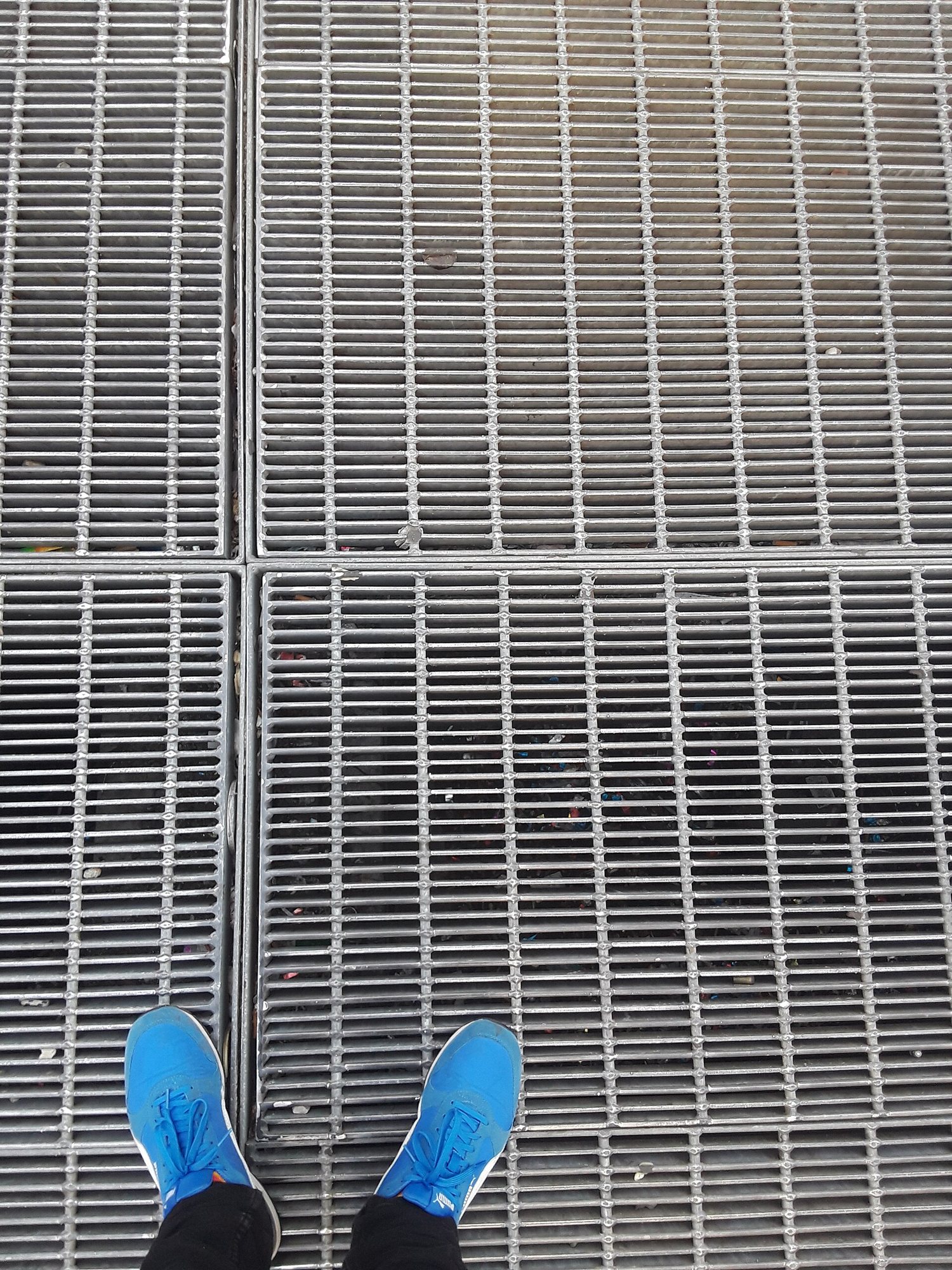 The grate on Times Square's pedestrian island where Max Neuhaus's Times Square (1977) soun